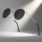 Gold metal polarized sunglasses for stylish outdoor protection