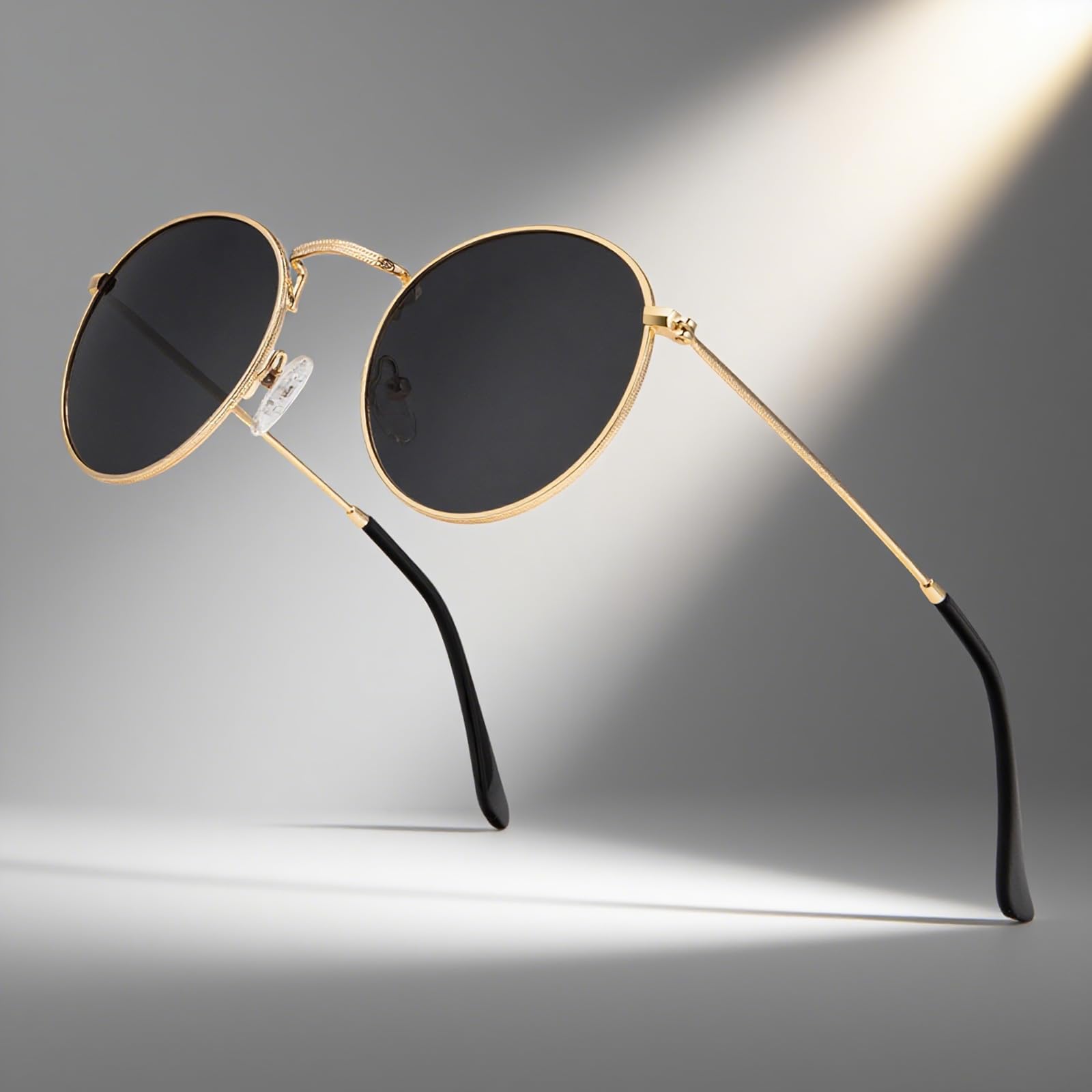 Gold metal polarized sunglasses for stylish outdoor protection