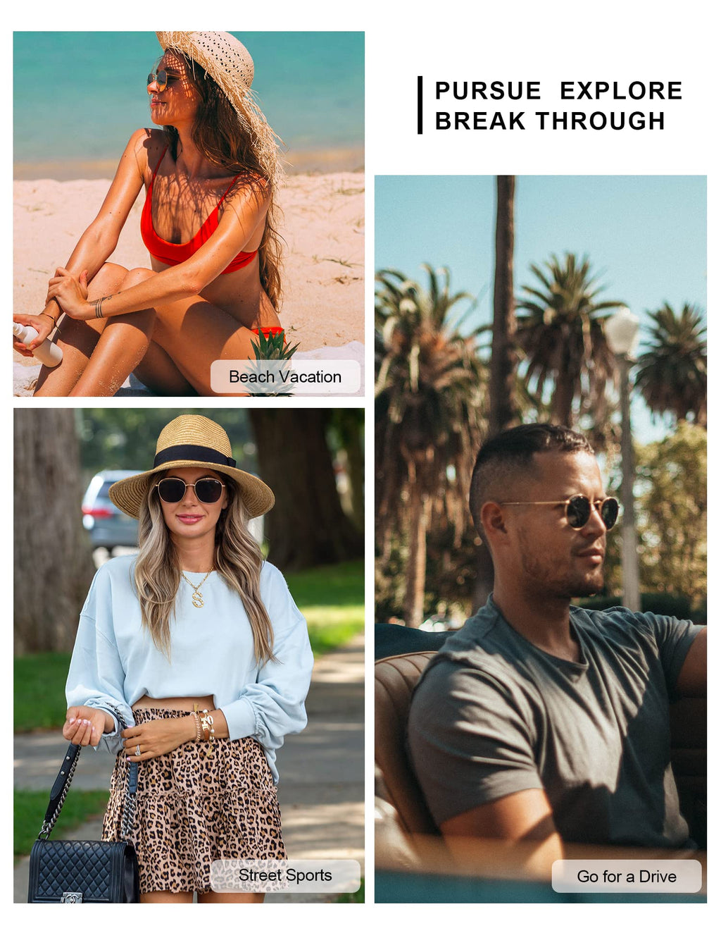 Trendy polarized sunglasses for beach vacations and sunny drives