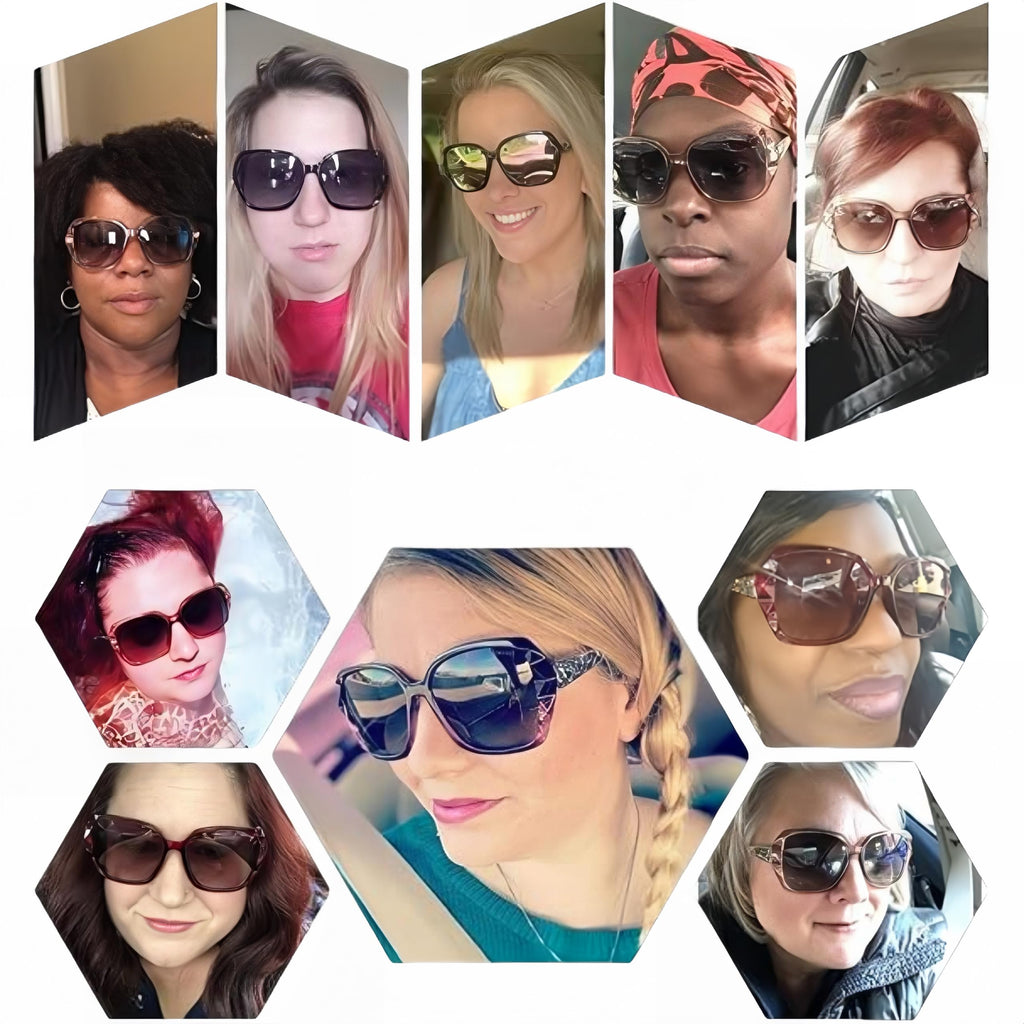 Various women wearing stylish polarized sunglasses, perfect for summer outings