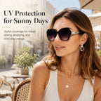 Women's black polarized sunglasses, perfect for travel and sunny days