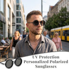 Men's UV protection personalized polarized sunglasses, stylish outdoor wear