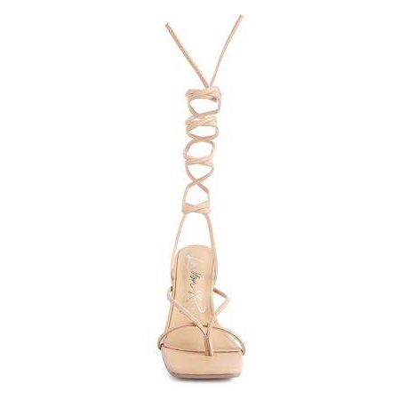 Pole Dance Lace Up Block Heeled Sandal - VacationGrabs