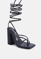 Gladiator Lace Up Block Heel Sandals