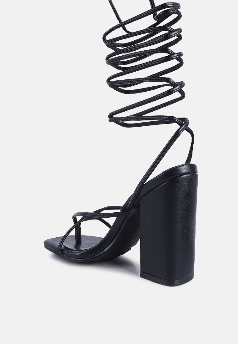 Gladiator Lace Up Block Heel Sandals