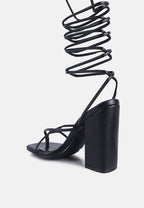 Gladiator Lace Up Block Heel Sandals