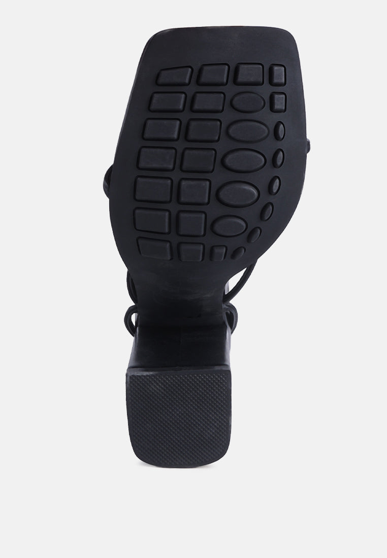 Gladiator Lace Up Block Heel Sandals