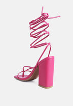 Gladiator Lace Up Block Heel Sandals