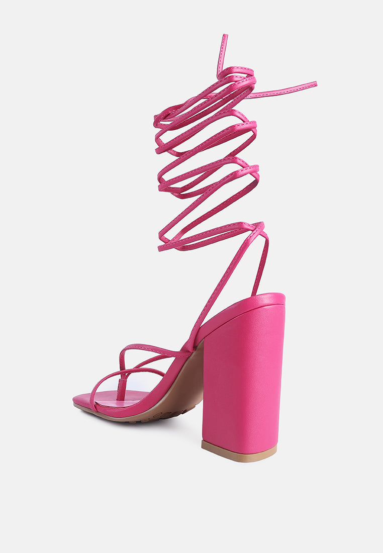 Gladiator Lace Up Block Heel Sandals