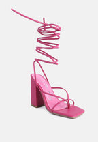 Gladiator Lace Up Block Heel Sandals