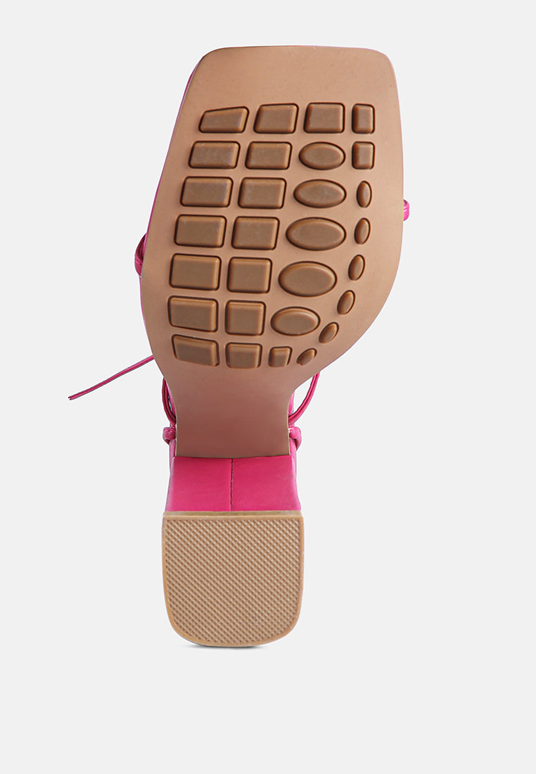 Gladiator Lace Up Block Heel Sandals
