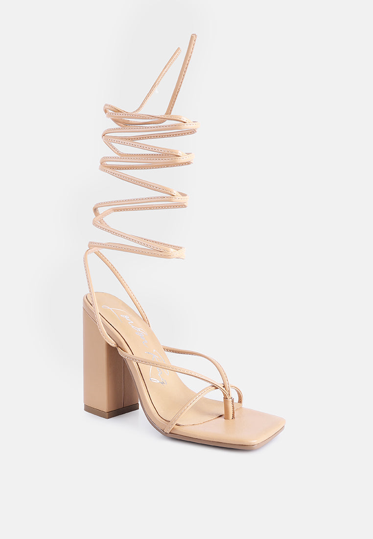 Gladiator Lace Up Block Heel Sandals