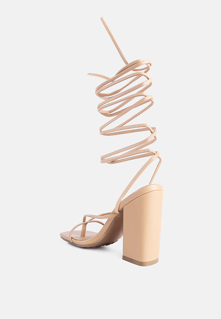 Gladiator Lace Up Block Heel Sandals