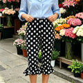 Women's black polka dot pants for casual summer outings