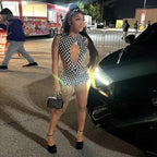 Polka dot one piece jumpsuit, stylish summer outfit for women