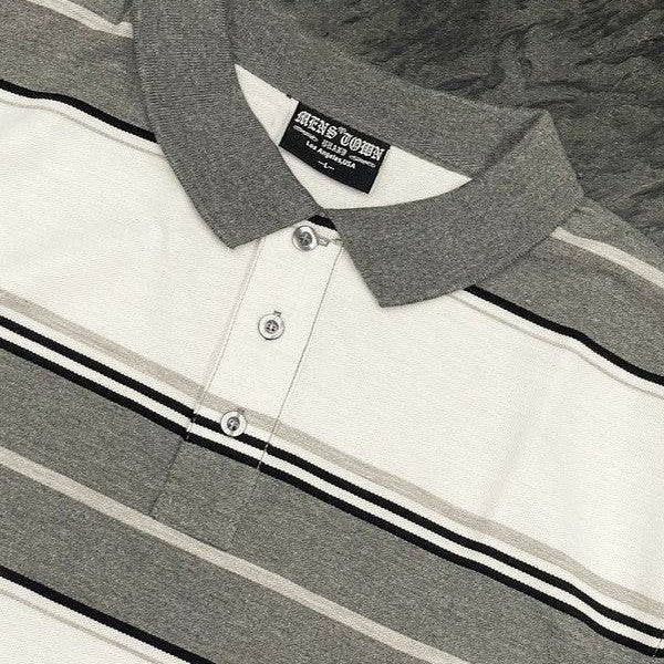 WEIV men's striped polo a shirts in grey and white, ideal for casual wear