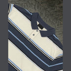 WEIV men's polo a shirts in navy with striped pattern for casual wear