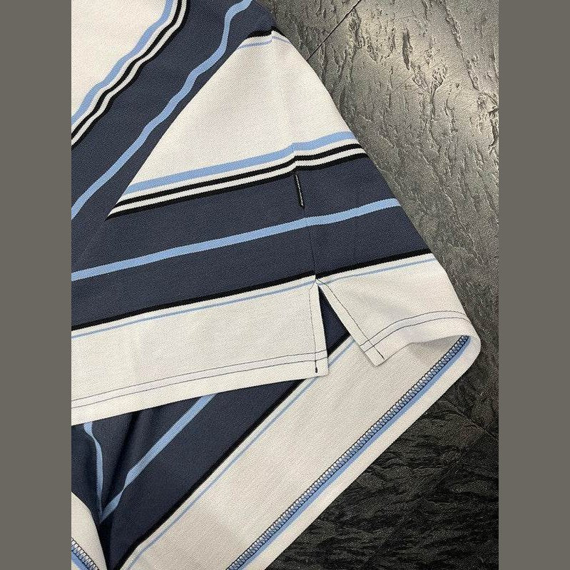 WEIV men's polo A shirts, striped design, breathable cotton material