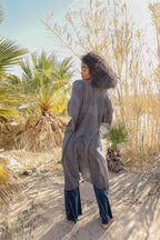 Pom Trimmed Jacquard Kimono - VacationGrabs