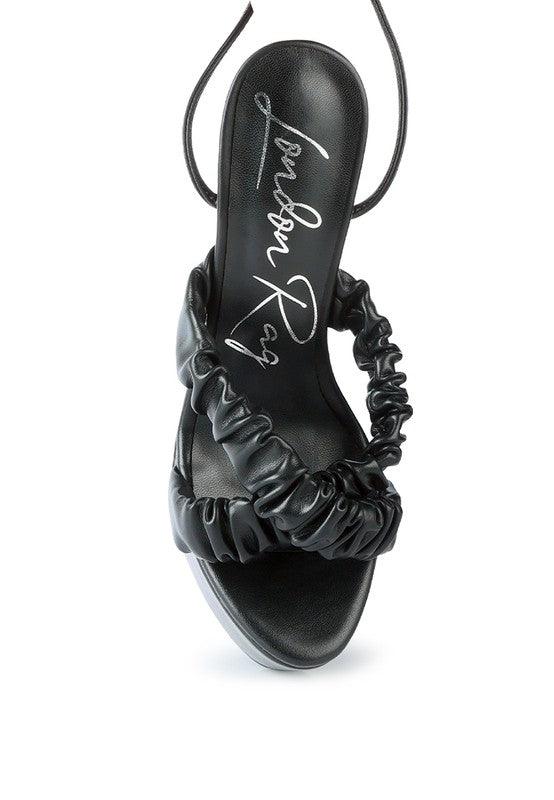 Women's Shoes - Sandals Pop Era Ruched Straps Tie Up Sandals