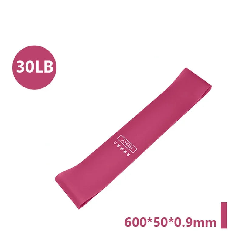 Pink portable resistance bands for women, durable latex for gym workouts