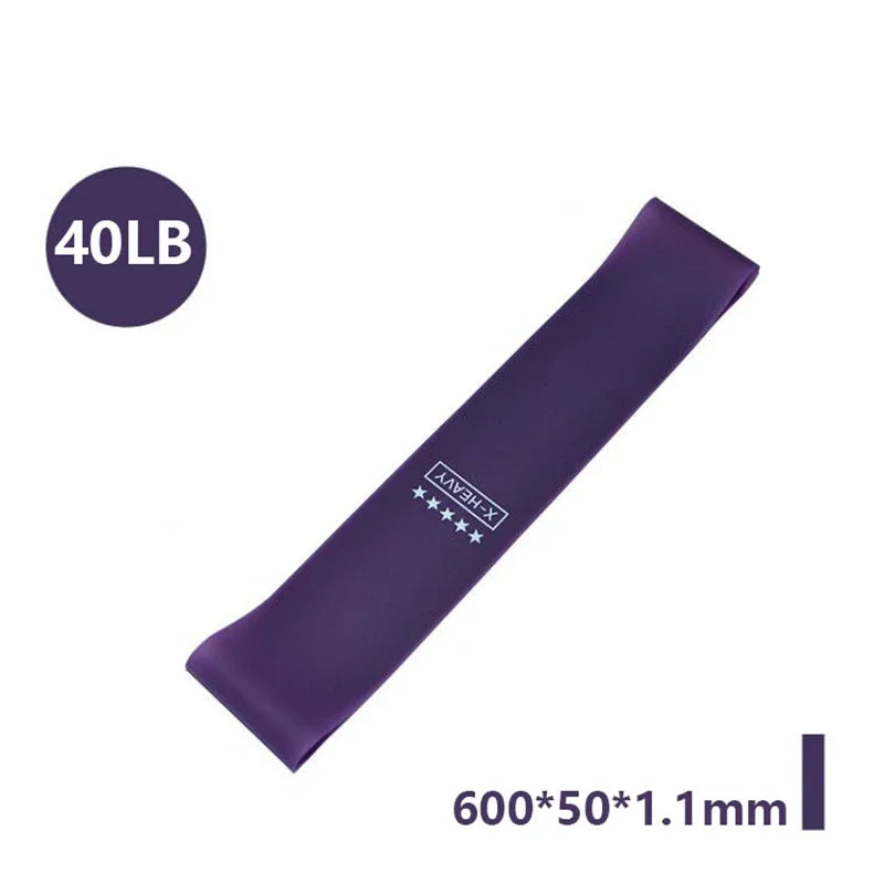 Purple portable resistance bands for women, flexible rubber, strength training