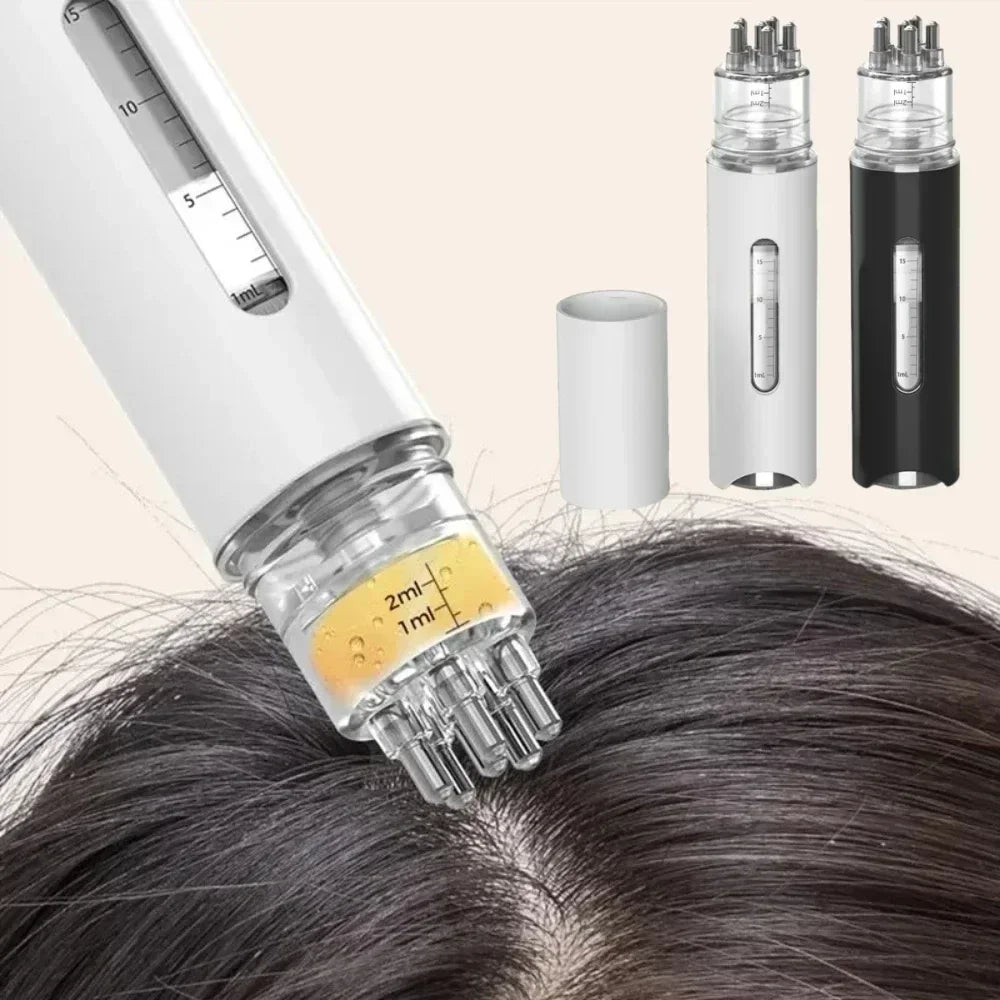 Portable scalp applicator for precise hair treatment in white and black