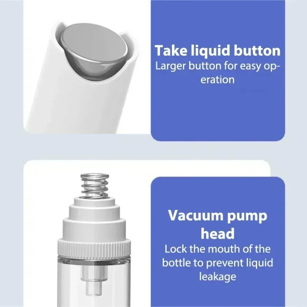 Portable scalp applicator with easy liquid button for precise use