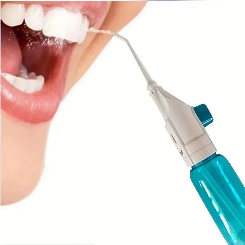 Portable water flosser for travel, teal color, compact design for dental hygiene