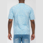 Powder Blue Bandana Print Tshirt - VacationGrabs