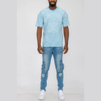 Powder Blue Bandana Print Tshirt - VacationGrabs
