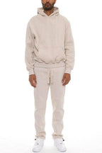 Mens Cotton Blend Hoodie Pants Set - VacationGrabs