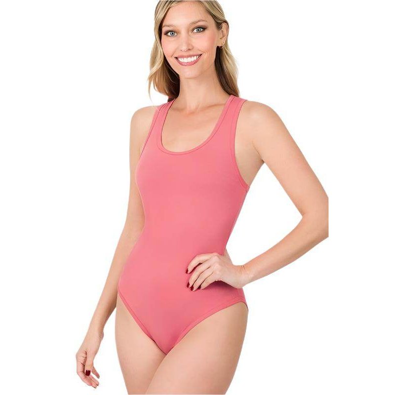 Premium Cotton Racer Back Tank Bodysuits - VacationGrabs