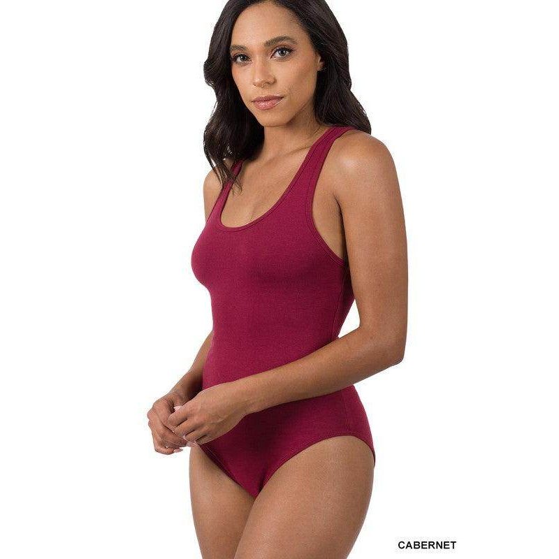 Premium Cotton Racer Back Tank Bodysuits - VacationGrabs