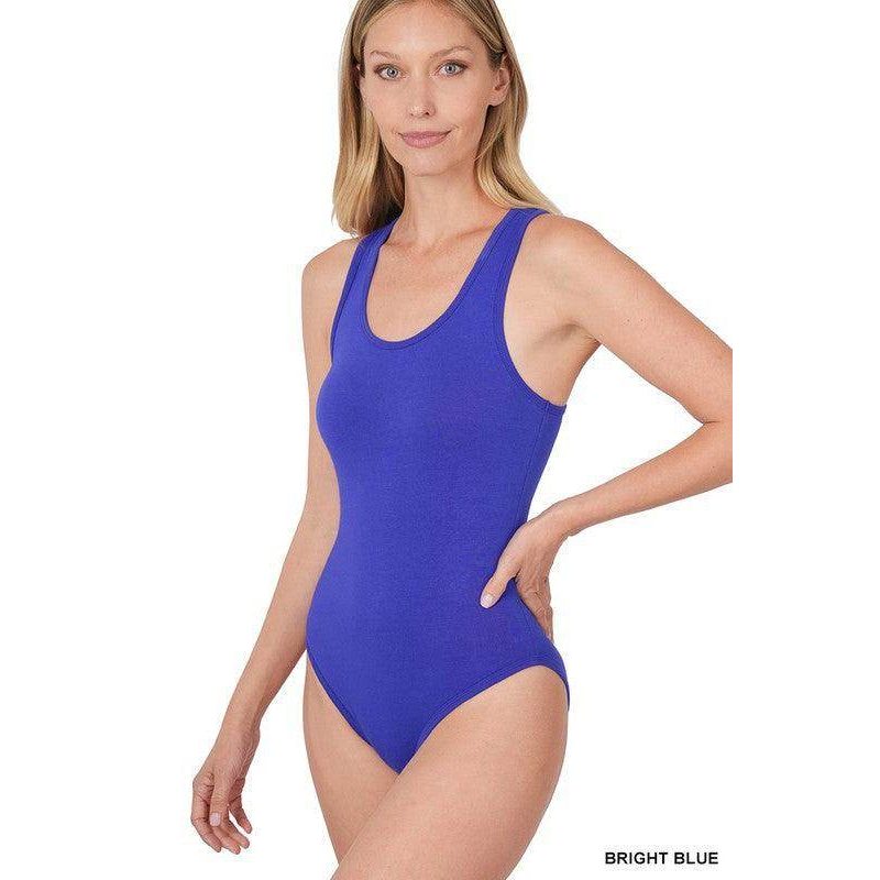 Premium Cotton Racer Back Tank Bodysuits - VacationGrabs