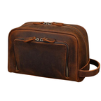 Premium Genuine Leather Travel Toiletry Bag