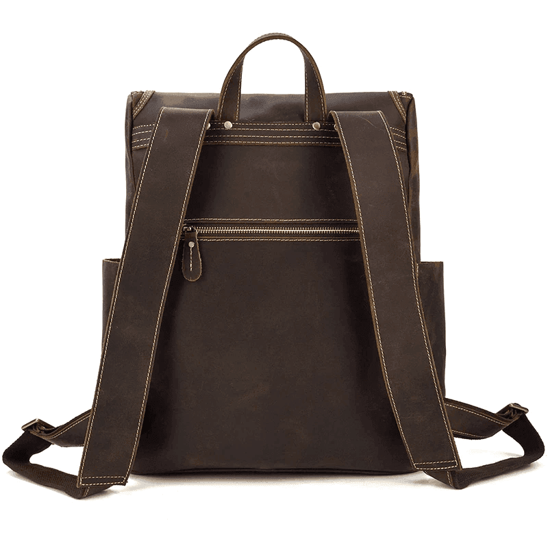 Premium leather backpack from VacationGrabs featuring durable straps and spacious compartments