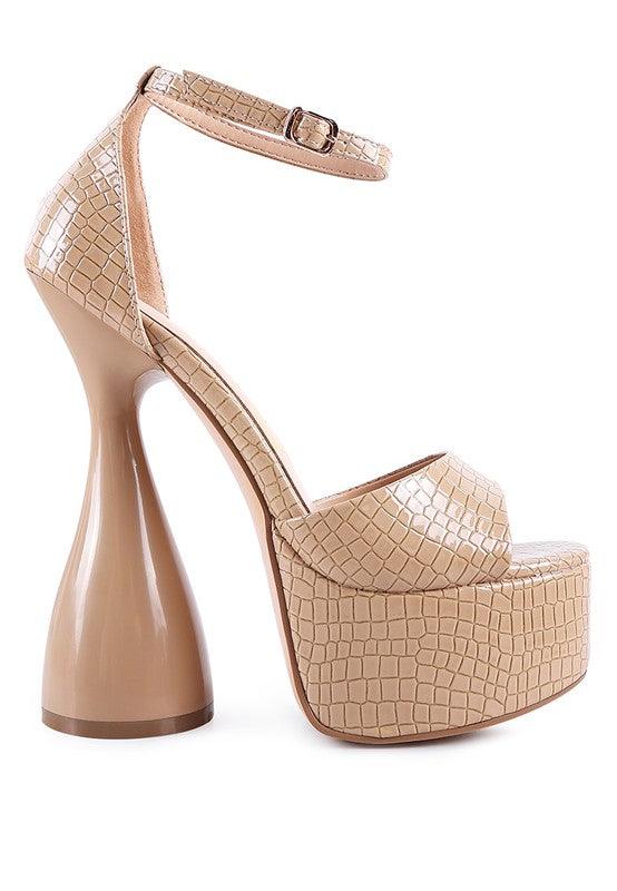 Women's Shoes - Sandals Pretty Me Patent Croc Ultra High Platform Sandals