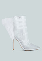 Princess Organza Wrapped Style Heeled Ankle Boots