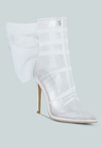 Princess Organza Wrapped Style Heeled Ankle Boots
