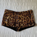 Women's print leopard shorts with sequin detail for summer outings