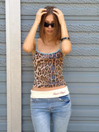 Womens print leopard tank top for casual everyday wear