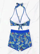 Women's Swimwear - 2PC Printed Halter Neck Two-Piece Swim Set