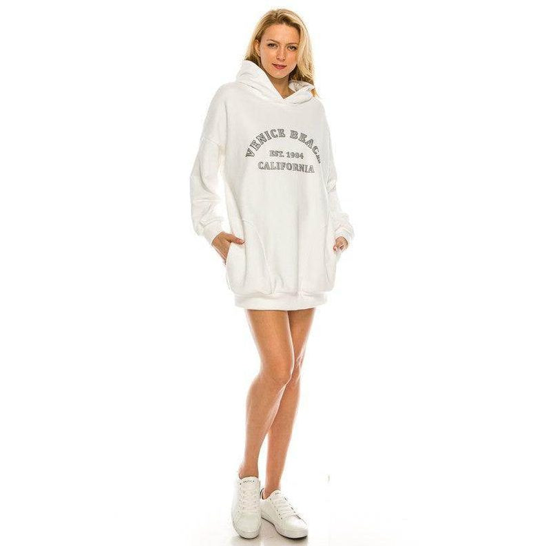 Venice Beach Hoodie Print Dress - VacationGrabs