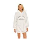 Andante USA printed hoodie dress women in white with Venice Beach graphic and relaxed fit