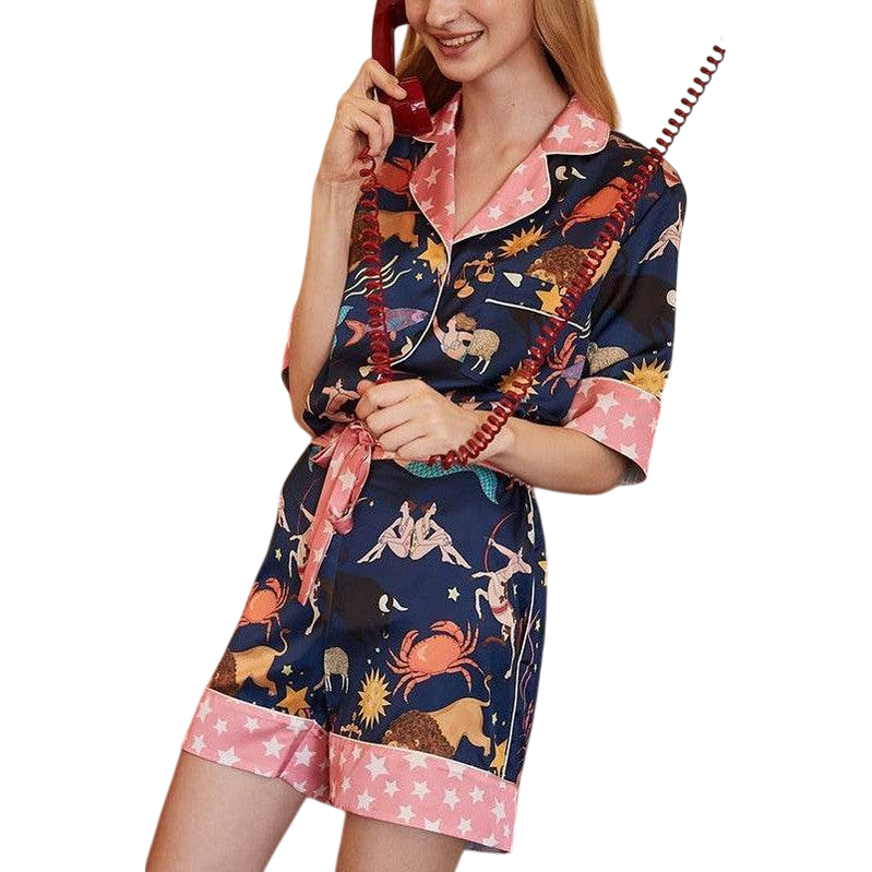 Printed two piece pajama set