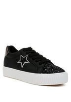 women's black glitter sneakers, stylish for casual outings
