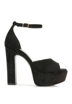 Women's black studded suede block heel sandals for stylish occasions