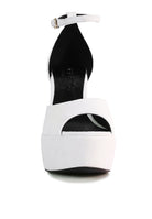 Rag Company studded suede block heel sandals in white for stylish occasions