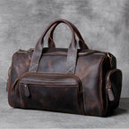 Brown leather Duffel bag from VacationGrabs, perfect as a professional business travel bag for stylish trips